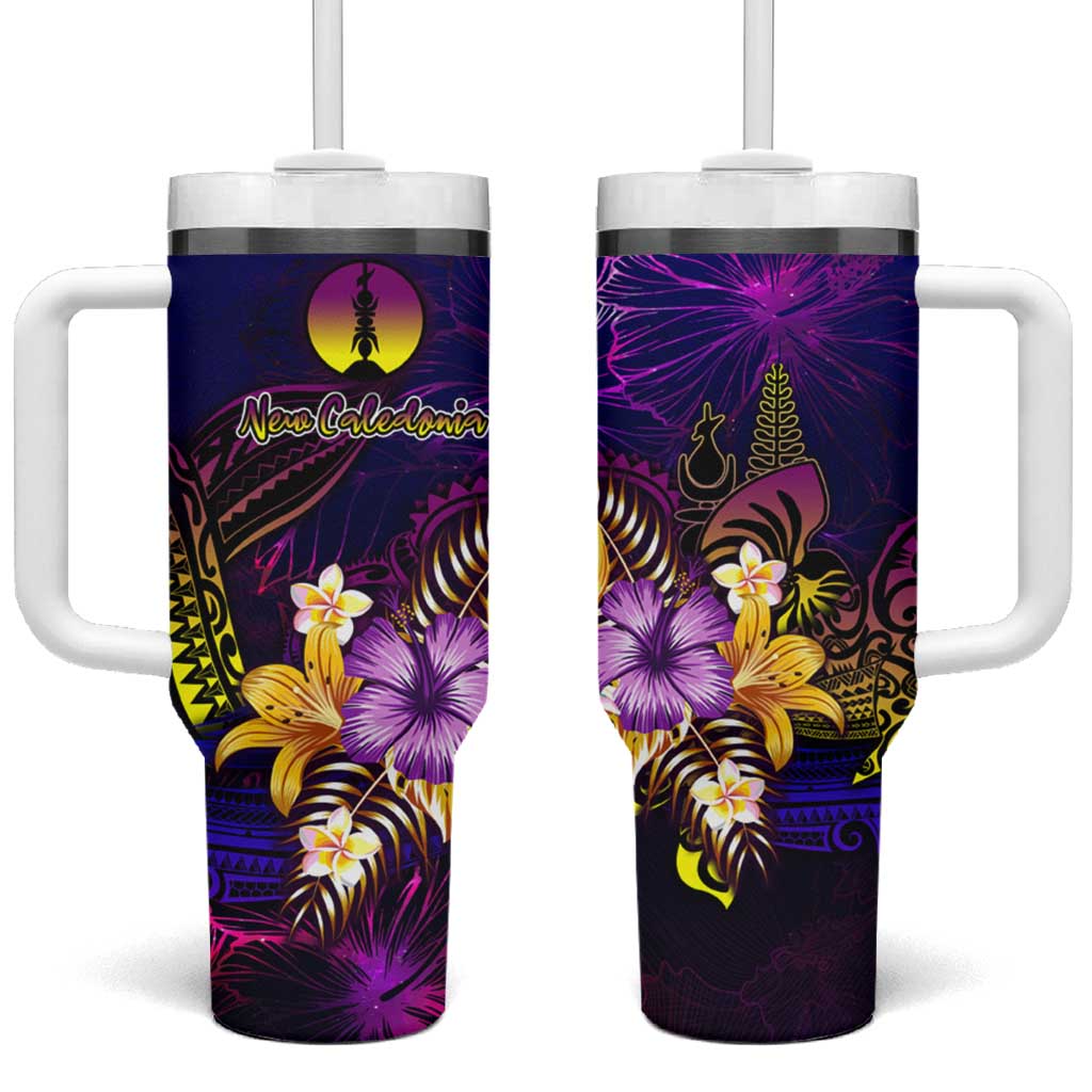 New Caledonia Tumbler With Handle Whale Hibiscus Polynesian