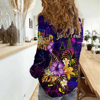 New Caledonia Women Casual Shirt Whale Hibiscus Polynesian