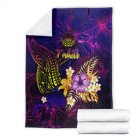 Tahiti French Polynesia Blanket Whale Hibiscus Polynesian