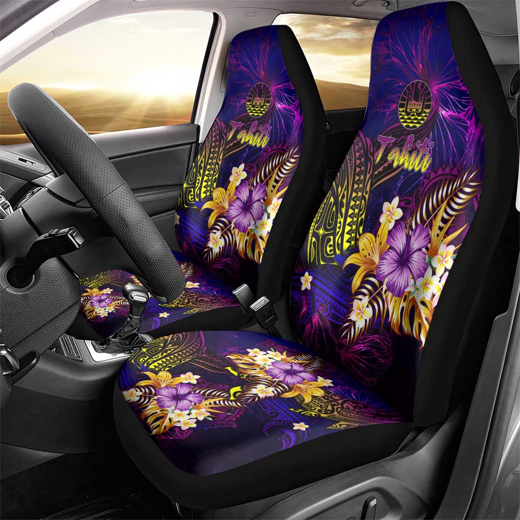 Tahiti French Polynesia Car Seat Cover Whale Hibiscus Polynesian