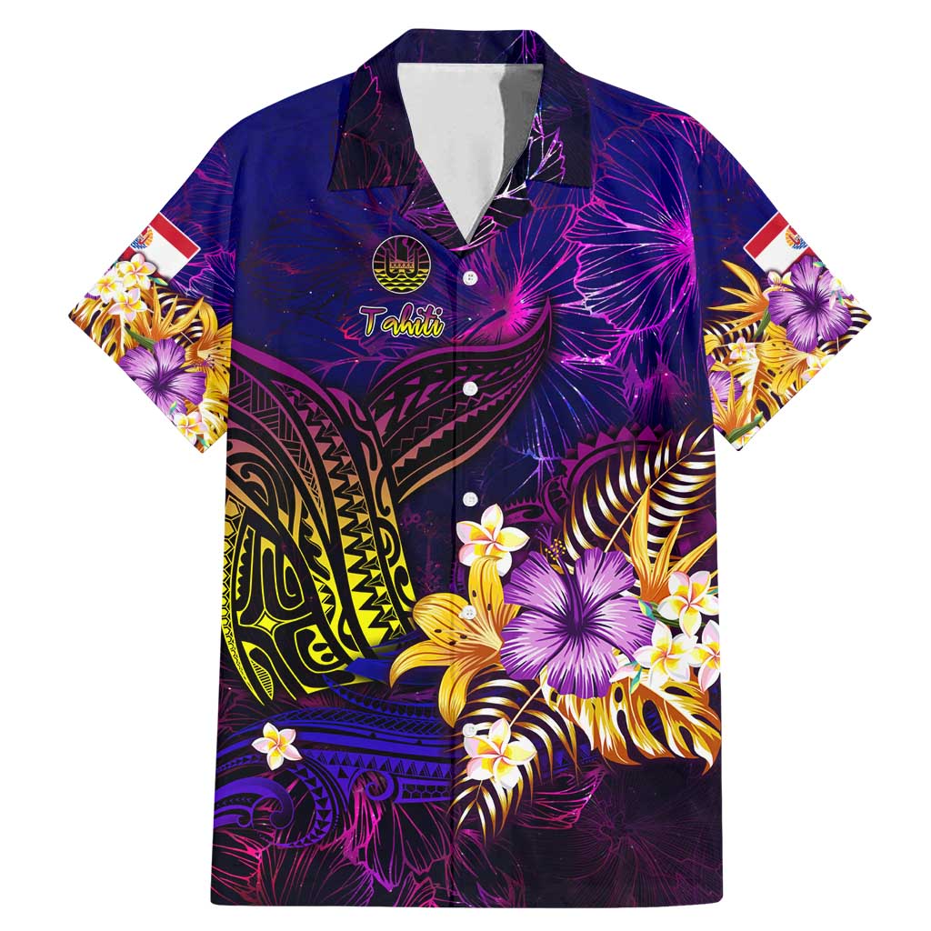 Tahiti French Polynesia Family Matching Mermaid Dress and Hawaiian Shirt Whale Hibiscus Polynesian