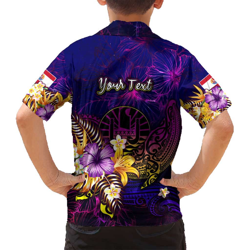 Tahiti French Polynesia Family Matching Off Shoulder Short Dress and Hawaiian Shirt Whale Hibiscus Polynesian DT02 - Polynesian Pride