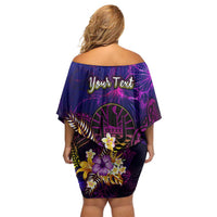 Tahiti French Polynesia Family Matching Off Shoulder Short Dress and Hawaiian Shirt Whale Hibiscus Polynesian DT02 - Polynesian Pride