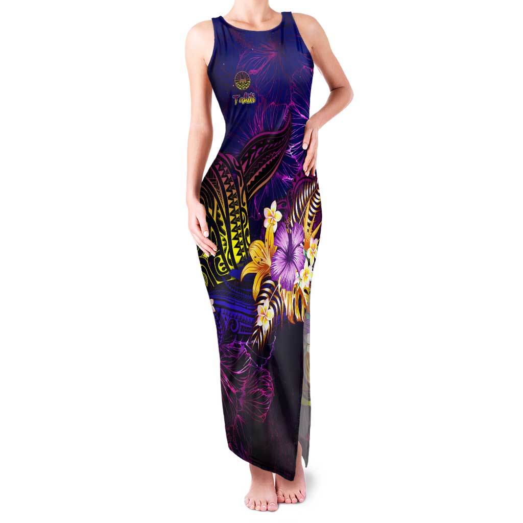 Tahiti French Polynesia Family Matching Tank Maxi Dress and Hawaiian Shirt Whale Hibiscus Polynesian