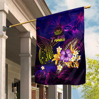 Tahiti French Polynesia Garden Flag Whale Hibiscus Polynesian