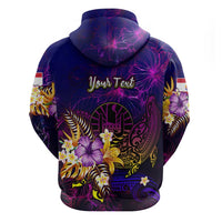 Tahiti French Polynesia Hoodie Whale Hibiscus Polynesian
