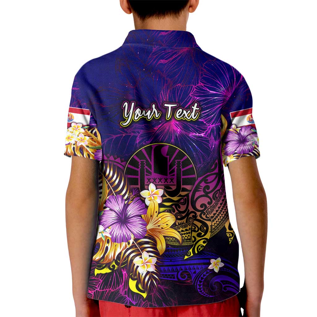 Tahiti French Polynesia Kid Polo Shirt Whale Hibiscus Polynesian