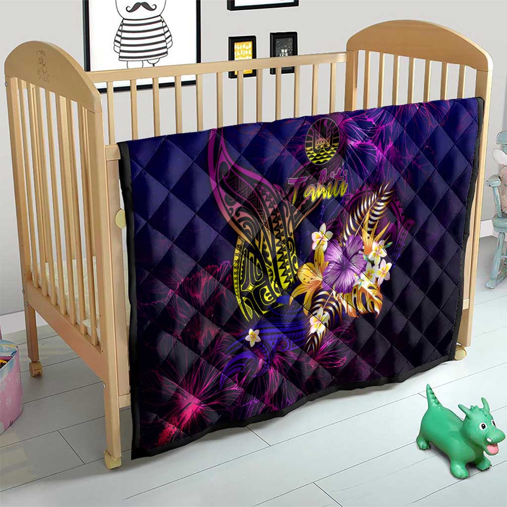 Tahiti French Polynesia Quilt Whale Hibiscus Polynesian