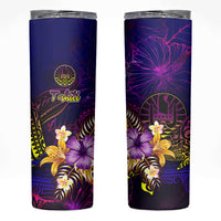 Tahiti French Polynesia Skinny Tumbler Whale Hibiscus Polynesian