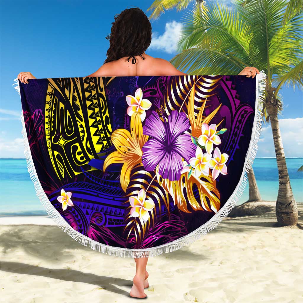 Cook Islands Beach Blanket Whale Hibiscus Polynesian