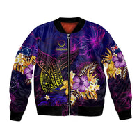 Cook Islands Bomber Jacket Whale Hibiscus Polynesian