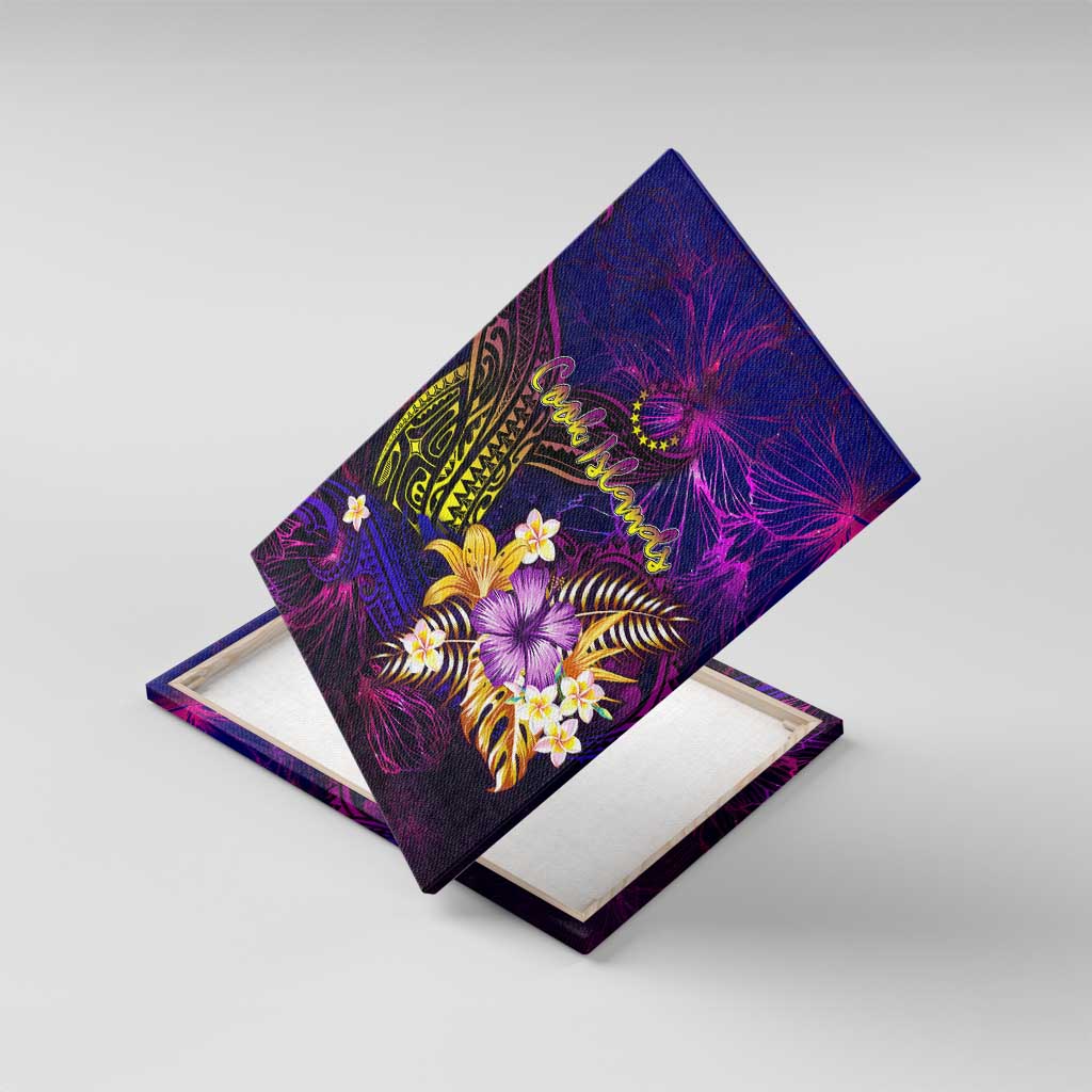 Cook Islands Canvas Wall Art Whale Hibiscus Polynesian