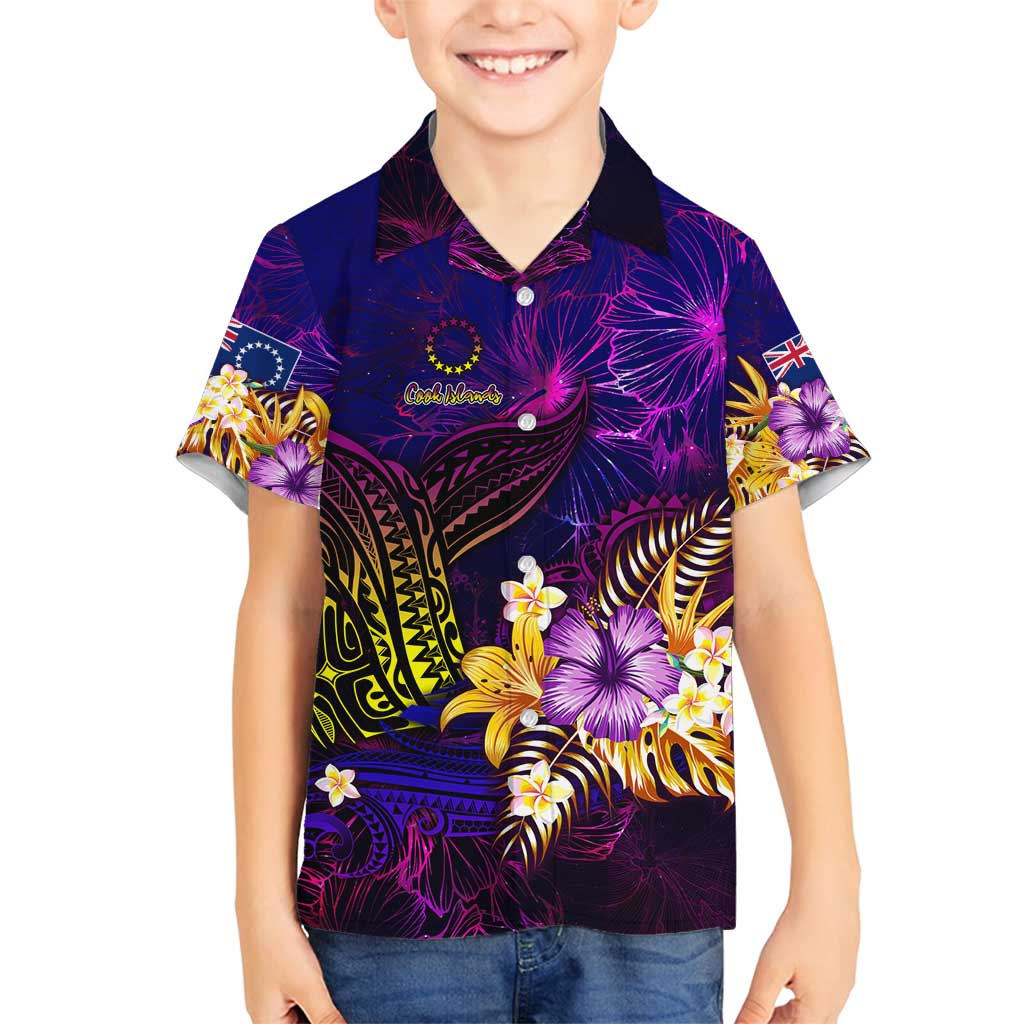 Cook Islands Family Matching Long Sleeve Bodycon Dress and Hawaiian Shirt Whale Hibiscus Polynesian