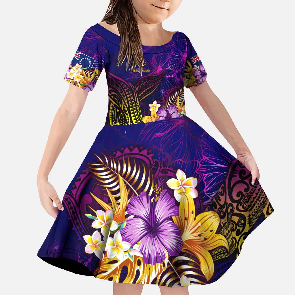 Cook Islands Family Matching Summer Maxi Dress and Hawaiian Shirt Whale Hibiscus Polynesian