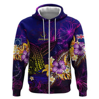 Cook Islands Hoodie Whale Hibiscus Polynesian