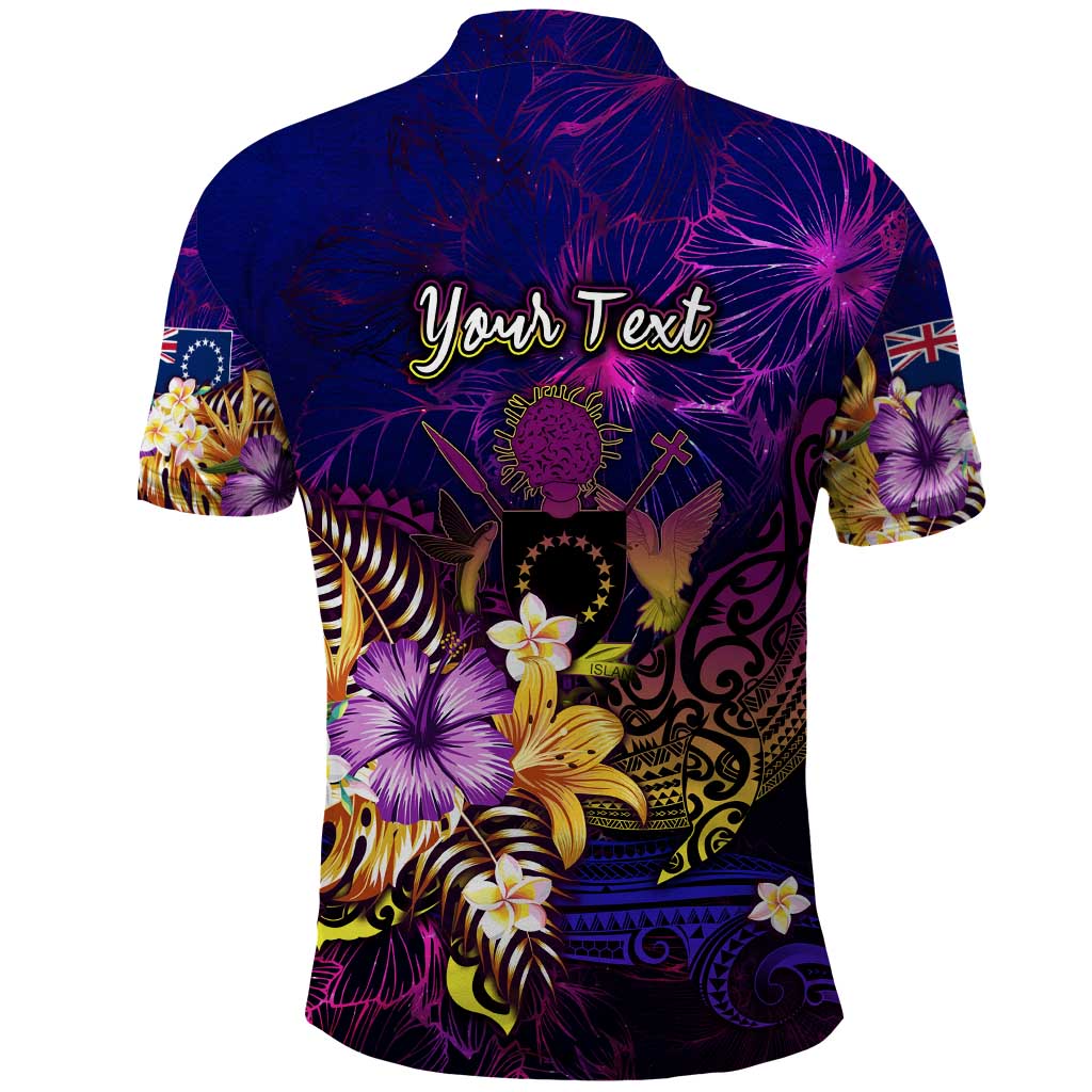 Cook Islands Polo Shirt Whale Hibiscus Polynesian