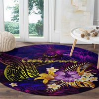 Cook Islands Round Carpet Whale Hibiscus Polynesian