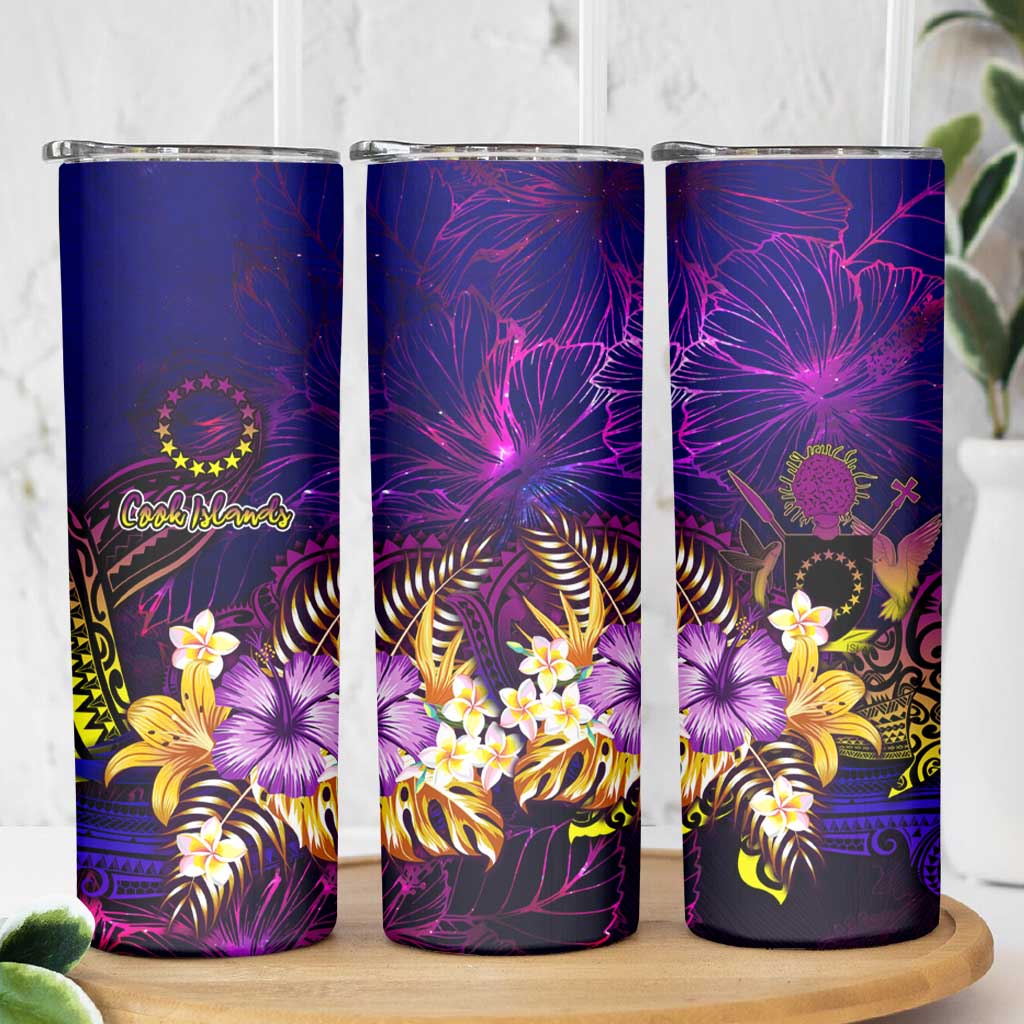 Cook Islands Skinny Tumbler Whale Hibiscus Polynesian