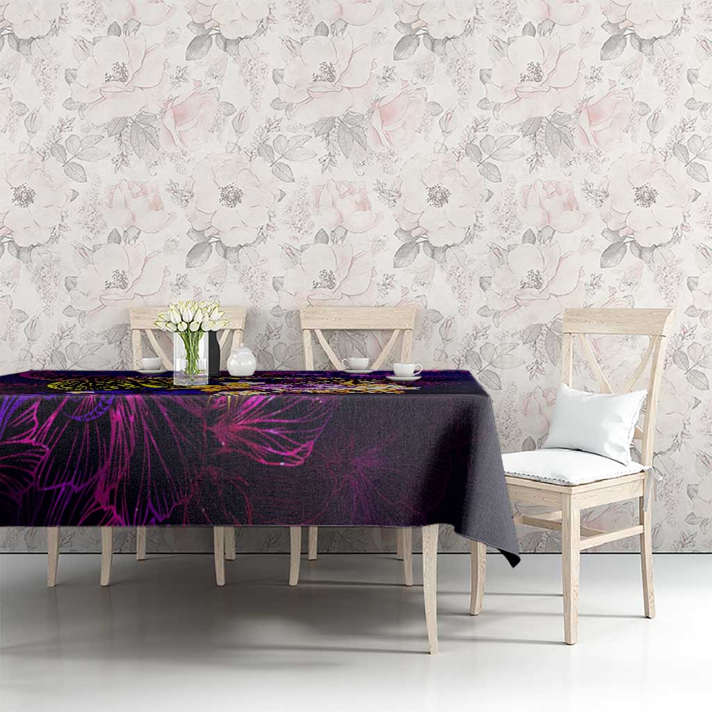 Cook Islands Tablecloth Whale Hibiscus Polynesian