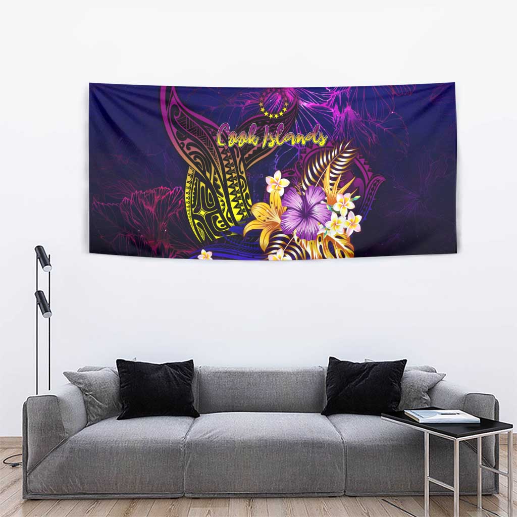 Cook Islands Tapestry Whale Hibiscus Polynesian