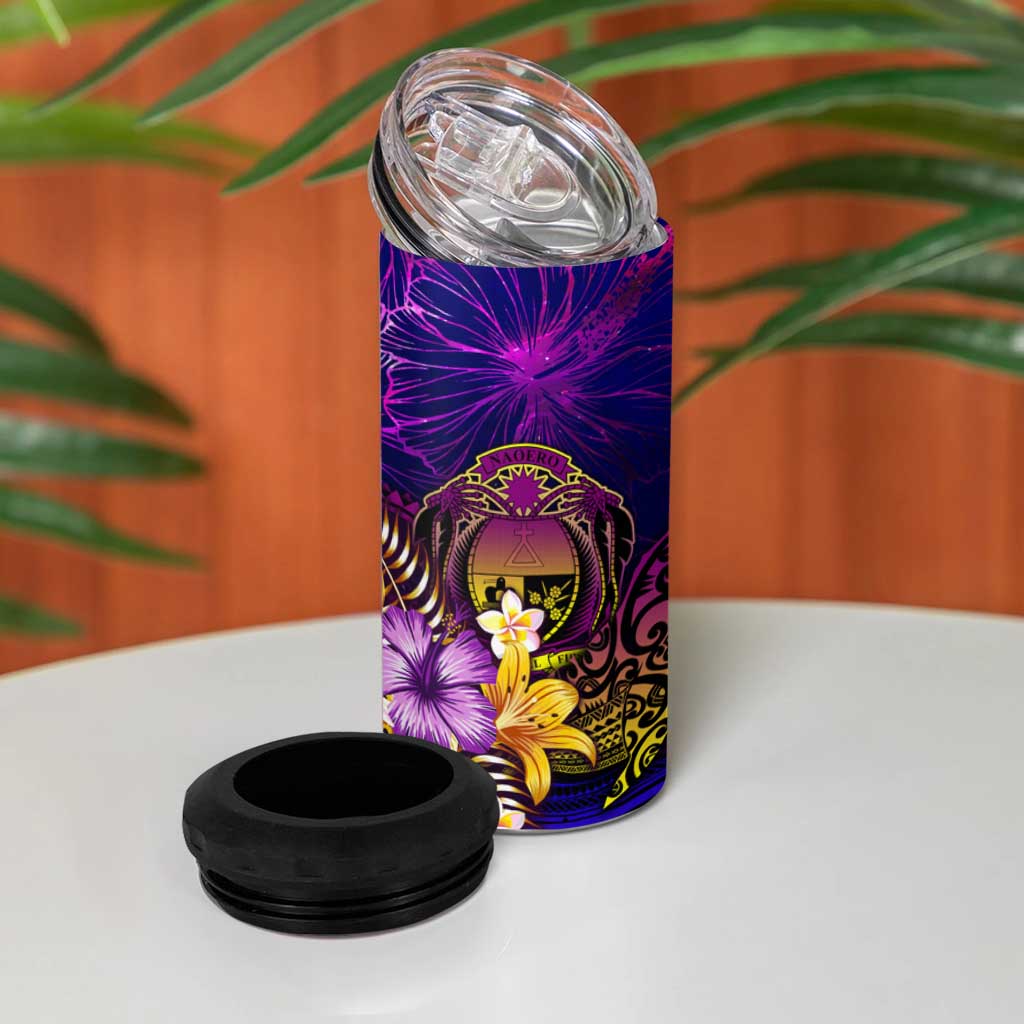 Nauru 4 in 1 Can Cooler Tumbler Whale Hibiscus Polynesian