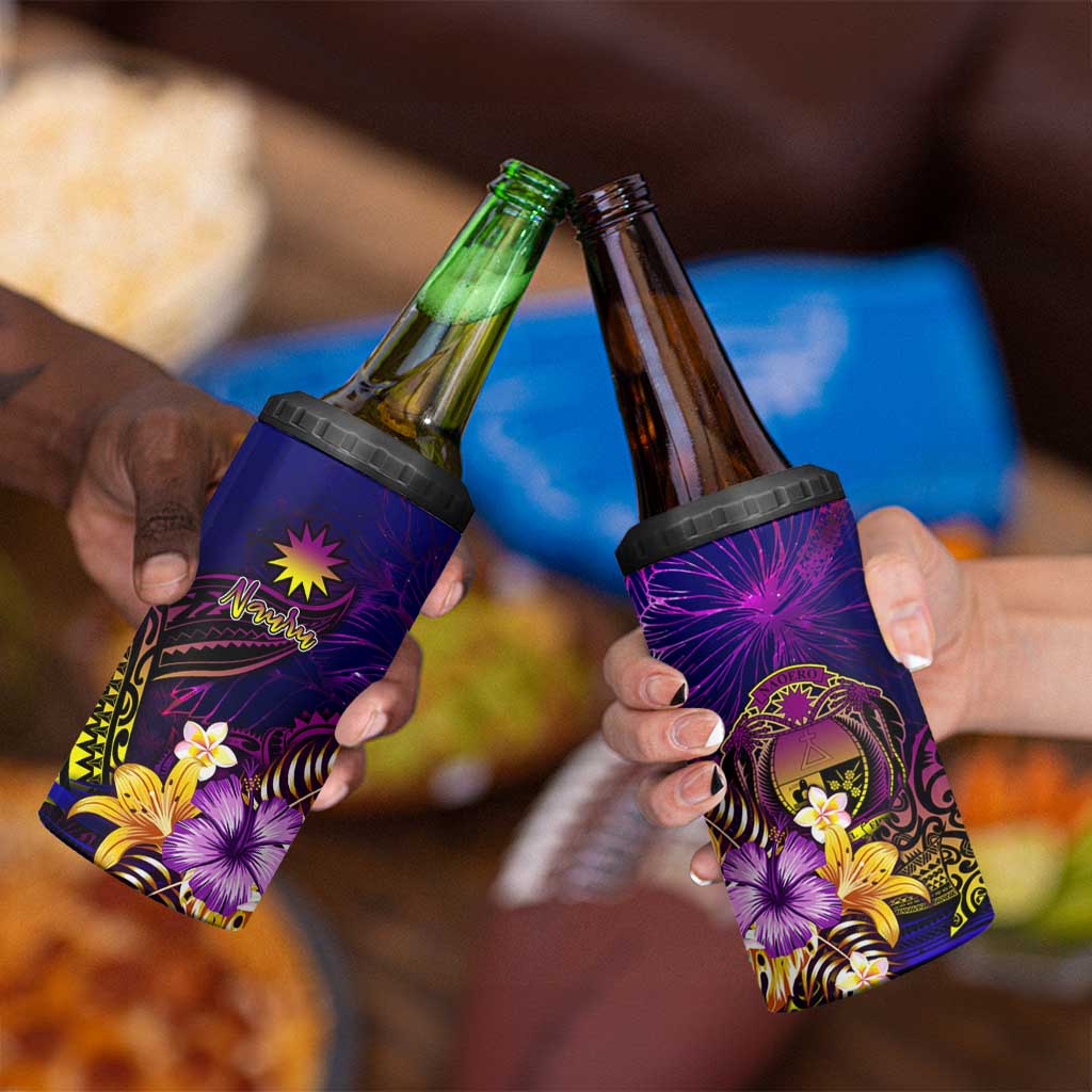 Nauru 4 in 1 Can Cooler Tumbler Whale Hibiscus Polynesian