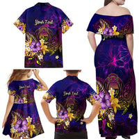 Nauru Family Matching Off Shoulder Maxi Dress and Hawaiian Shirt Whale Hibiscus Polynesian