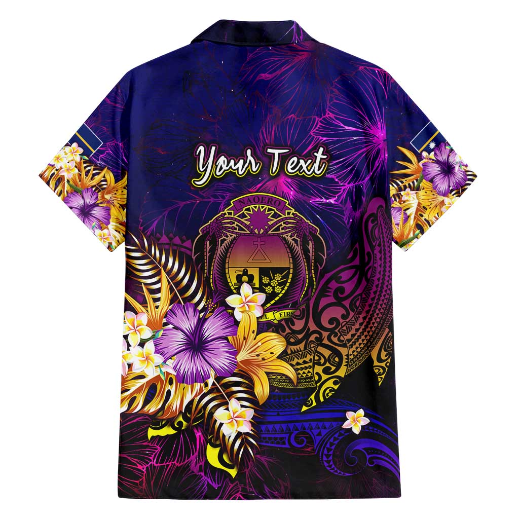 Nauru Family Matching Short Sleeve Bodycon Dress and Hawaiian Shirt Whale Hibiscus Polynesian