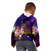 Nauru Kid Hoodie Whale Hibiscus Polynesian
