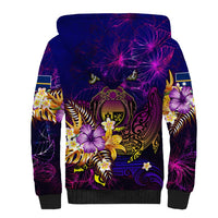 Nauru Sherpa Hoodie Whale Hibiscus Polynesian