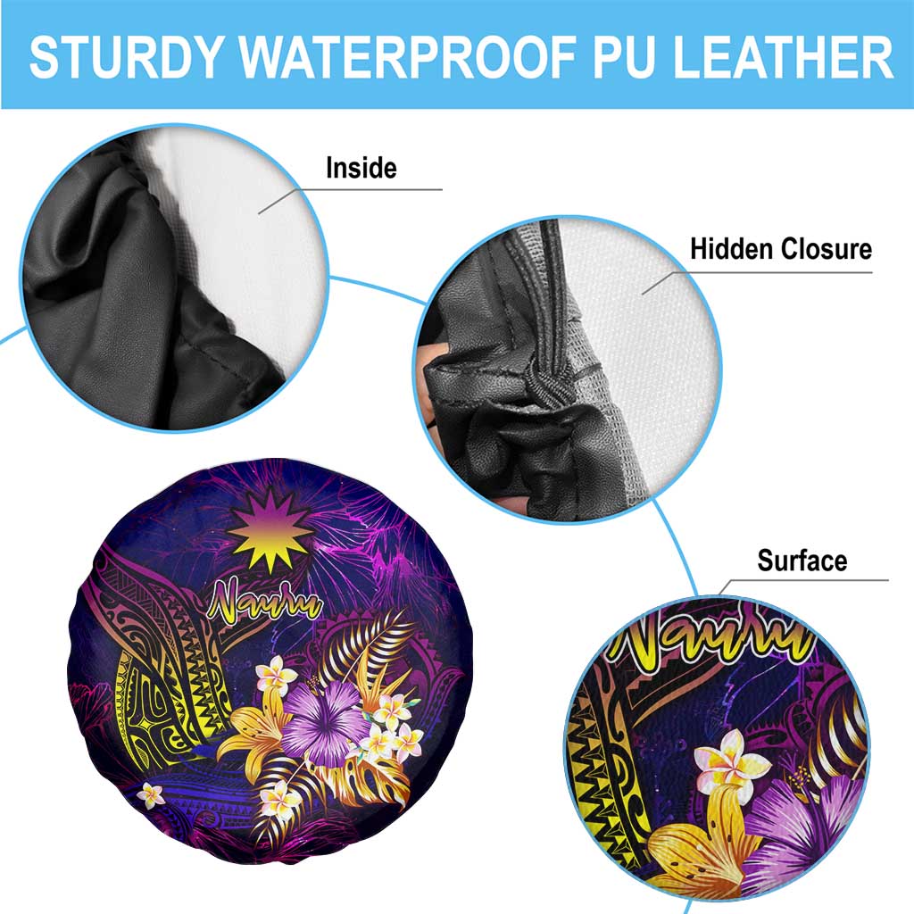 Nauru Spare Tire Cover Whale Hibiscus Polynesian