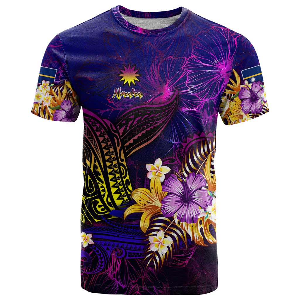 Nauru T Shirt Whale Hibiscus Polynesian