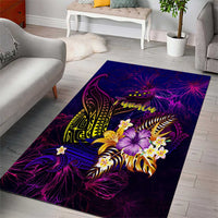Tuvalu Area Rug Whale Hibiscus Polynesian
