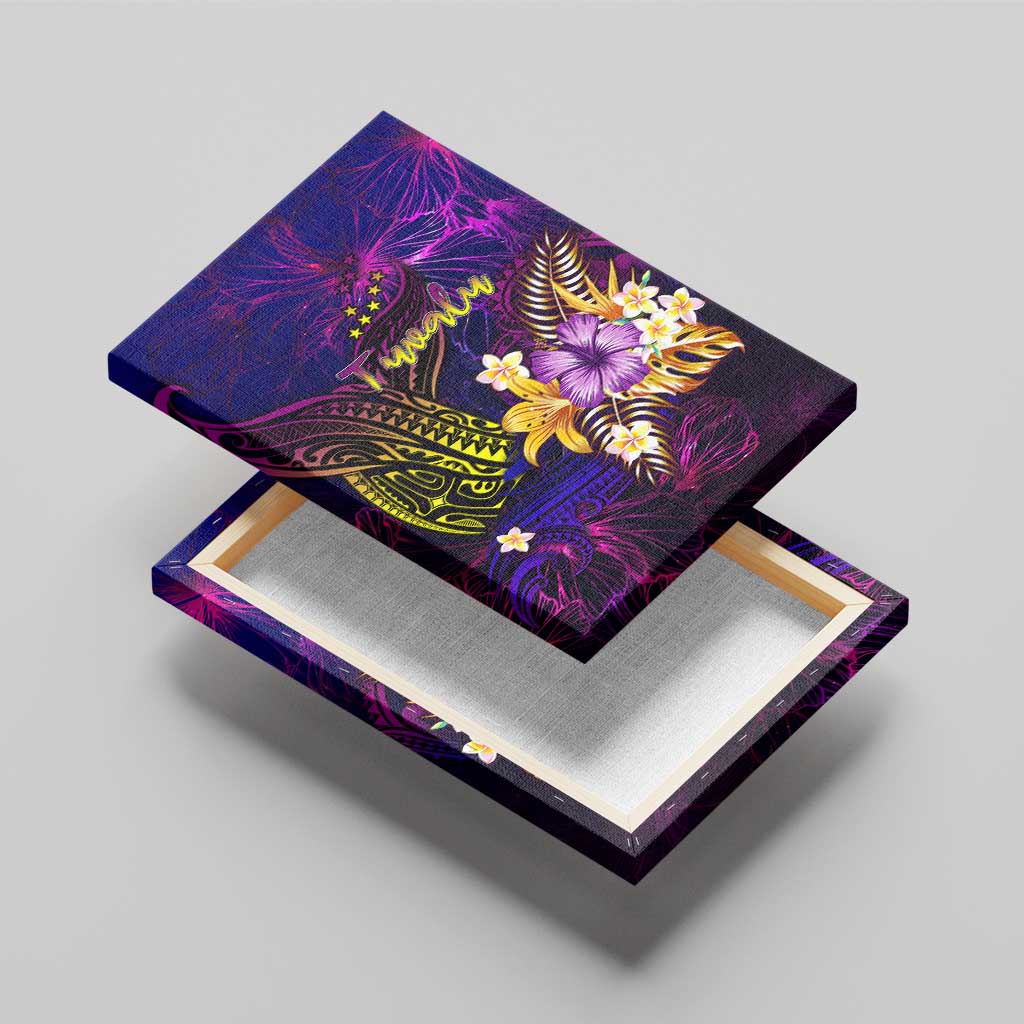 Tuvalu Canvas Wall Art Whale Hibiscus Polynesian