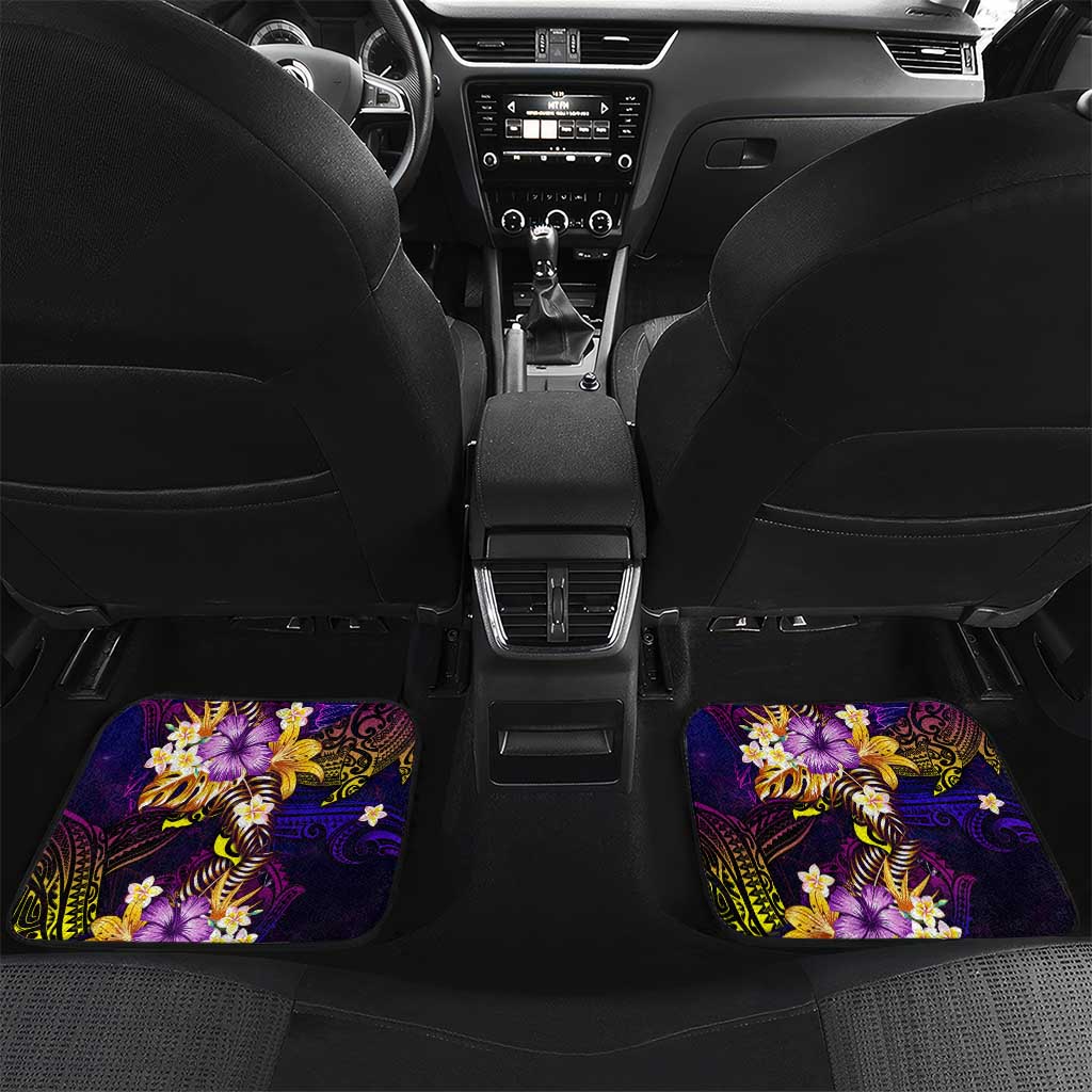 Tuvalu Car Mats Whale Hibiscus Polynesian