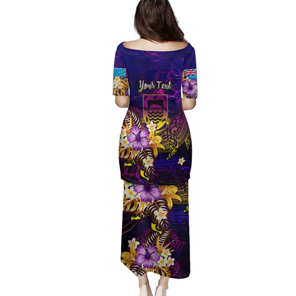 Tuvalu Family Matching Puletasi and Hawaiian Shirt Whale Hibiscus Polynesian