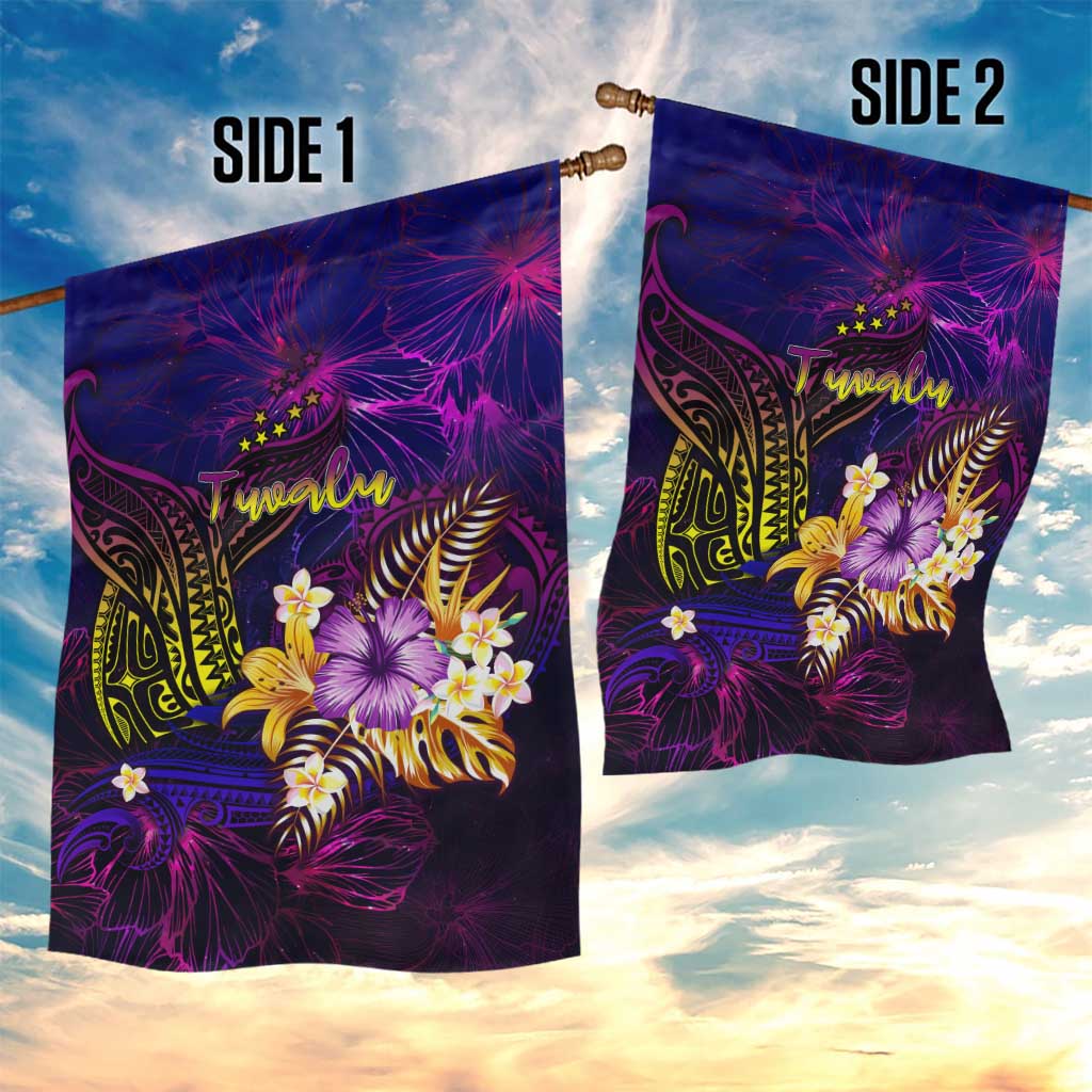 Tuvalu Garden Flag Whale Hibiscus Polynesian