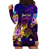 Tuvalu Hoodie Dress Whale Hibiscus Polynesian