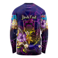 Tuvalu Long Sleeve Shirt Whale Hibiscus Polynesian