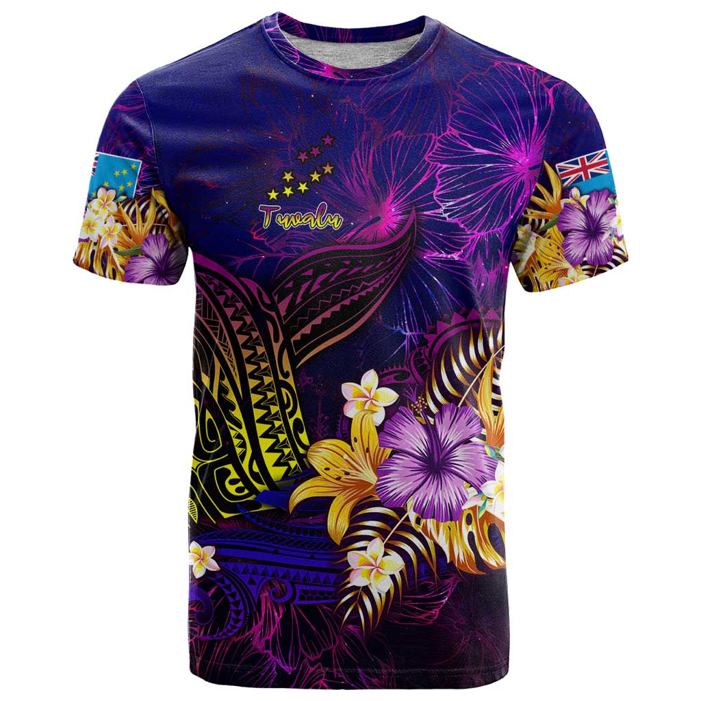 Tuvalu T Shirt Whale Hibiscus Polynesian