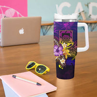 Tuvalu Tumbler With Handle Whale Hibiscus Polynesian