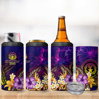 Northern Mariana Islands 4 in 1 Can Cooler Tumbler Whale Hibiscus Polynesian