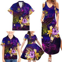 Northern Mariana Islands Family Matching Summer Maxi Dress and Hawaiian Shirt Whale Hibiscus Polynesian