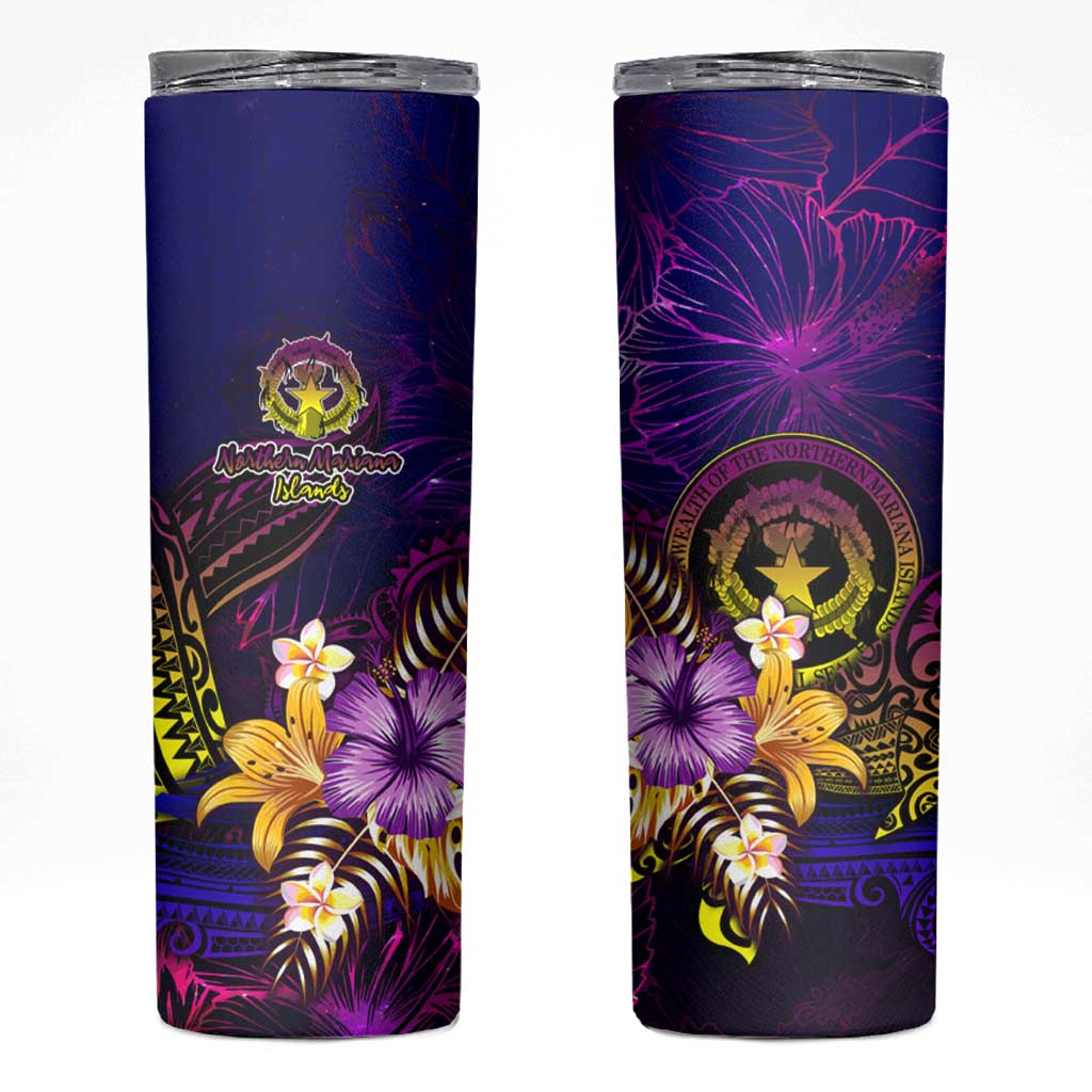 Northern Mariana Islands Skinny Tumbler Whale Hibiscus Polynesian