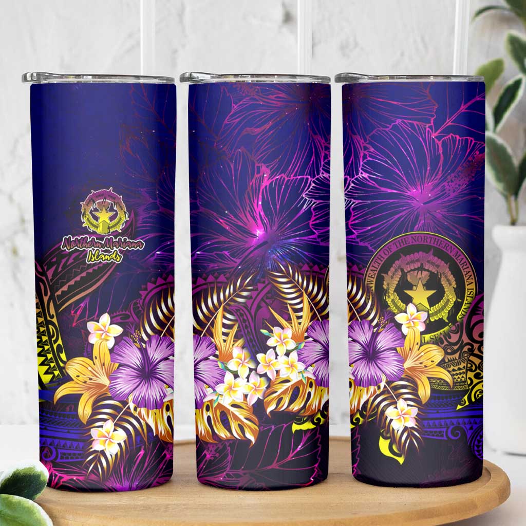 Northern Mariana Islands Skinny Tumbler Whale Hibiscus Polynesian