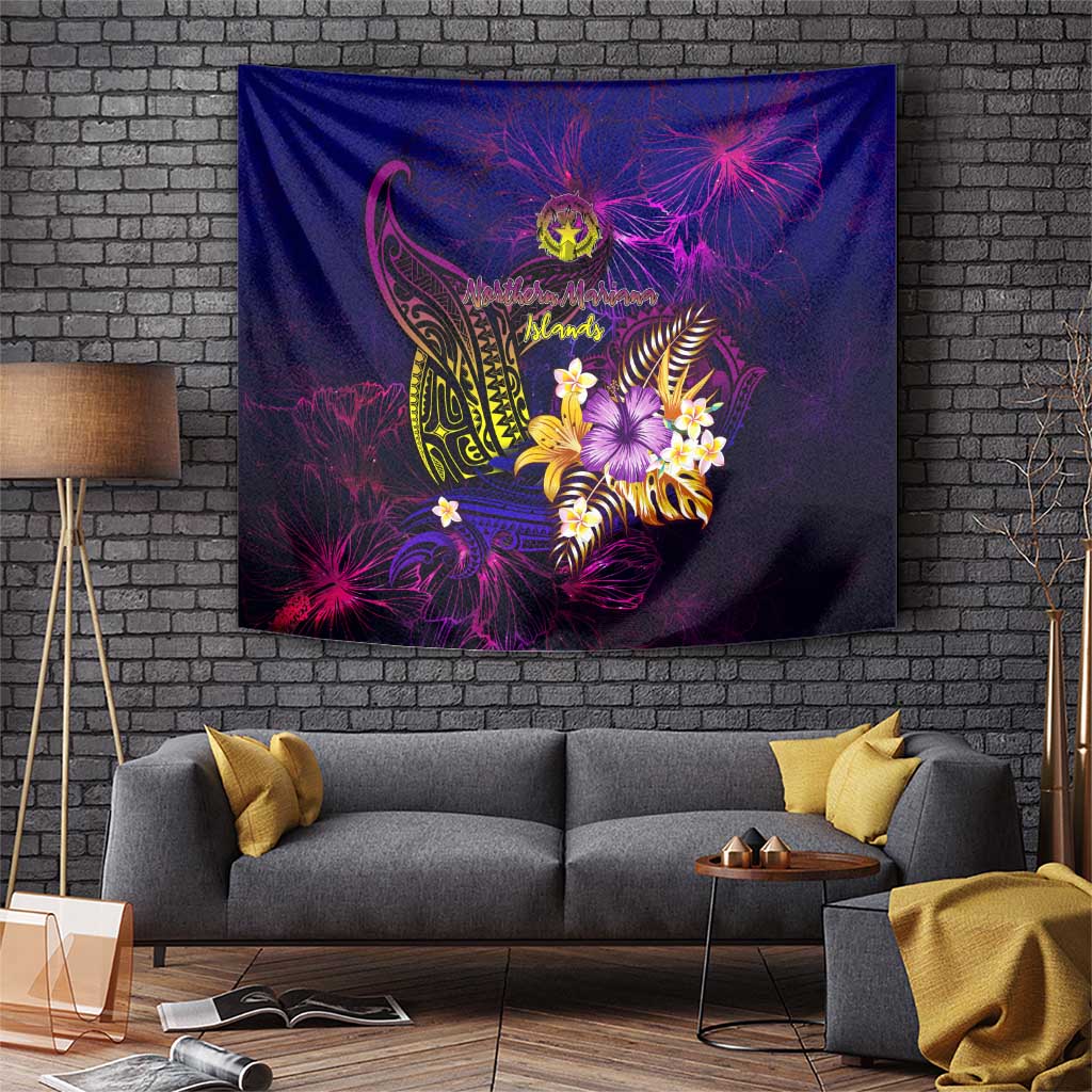 Northern Mariana Islands Tapestry Whale Hibiscus Polynesian