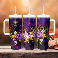 Northern Mariana Islands Tumbler With Handle Whale Hibiscus Polynesian