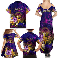 Marshall Islands Family Matching Summer Maxi Dress and Hawaiian Shirt Whale Hibiscus Polynesian
