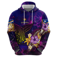 Marshall Islands Hoodie Whale Hibiscus Polynesian
