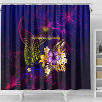 Marshall Islands Shower Curtain Whale Hibiscus Polynesian